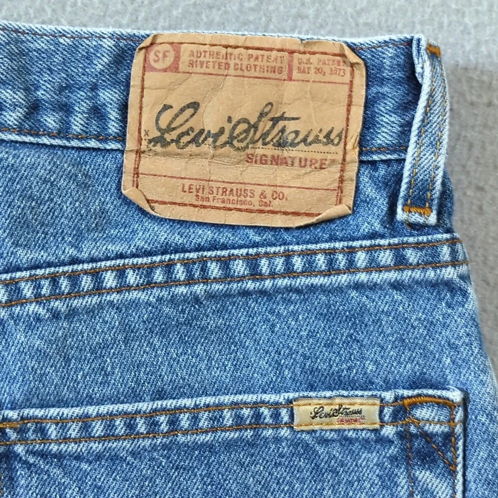 Levis Signature Denim Shorts Mens 34‎ Blue Relaxed Fit Cotton Y2K VTG